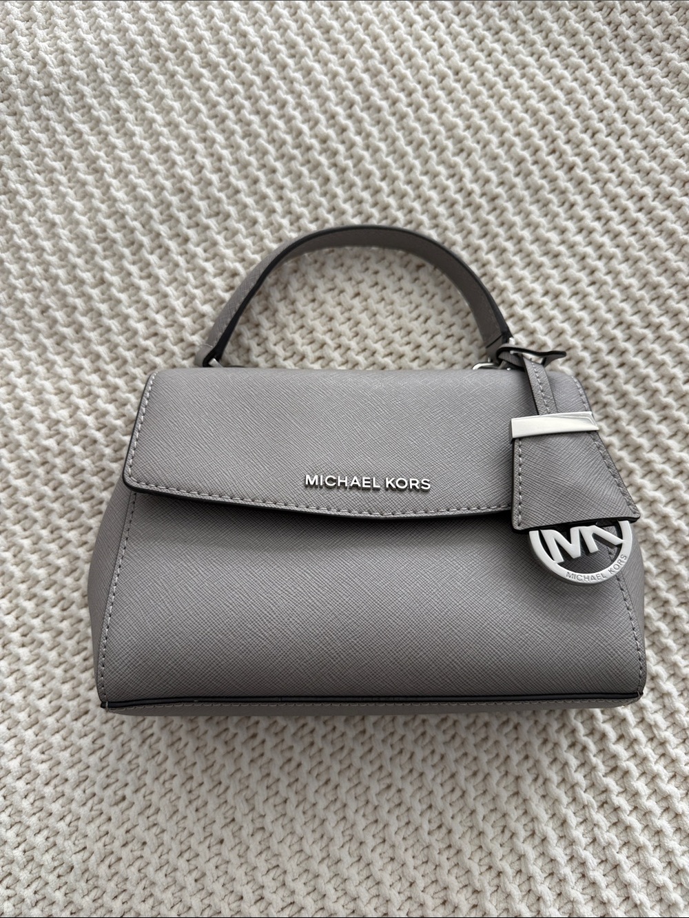 Michael Kors Taupe Saffiano Leather Top-Handle Satchel